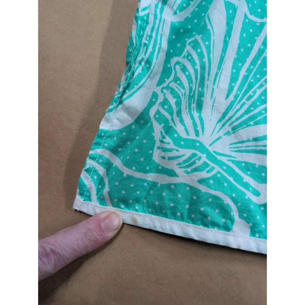 Lilly‎ Pulitzer Women Small Swim Cover Teal Tunic King Conch 3/4 Sleeve Seashell